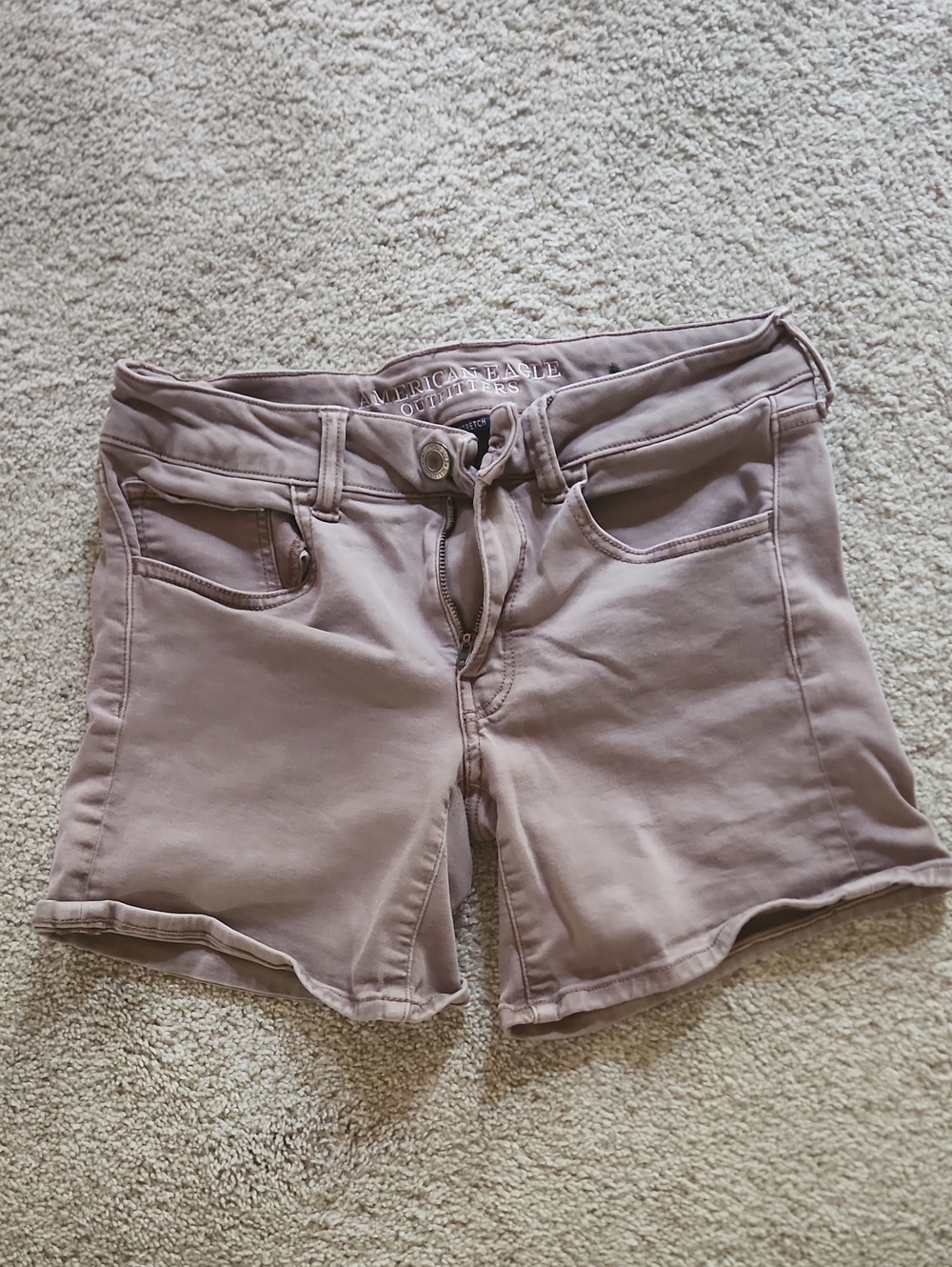 American Eagle Mauve Jean Shorts with Comfortable Stretch